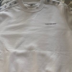 calvin klein jeans white sweater